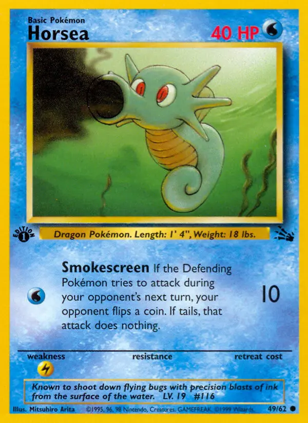 Horsea 49 card from Fossil