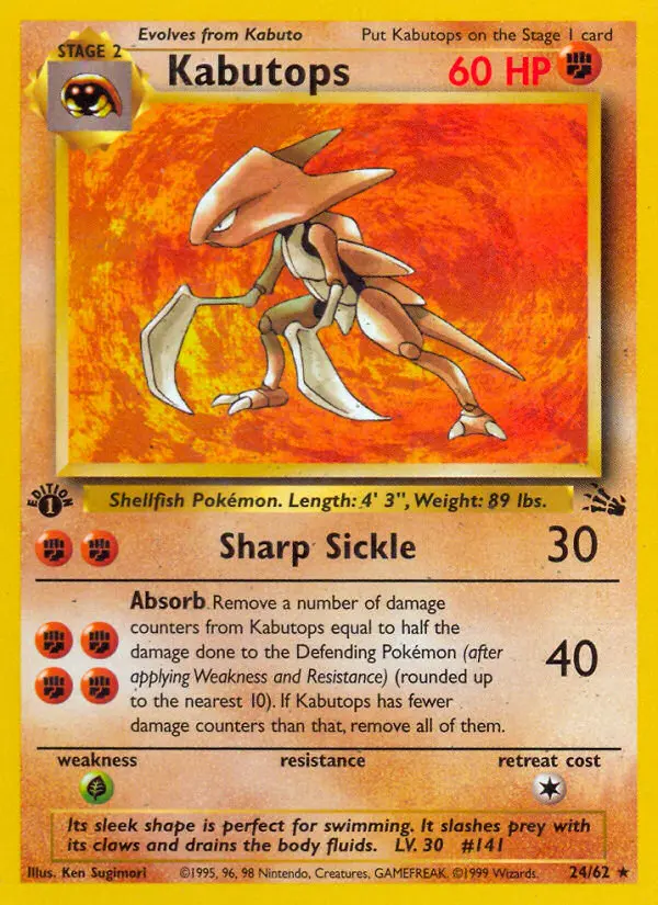 Kabutops 24 card from Fossil