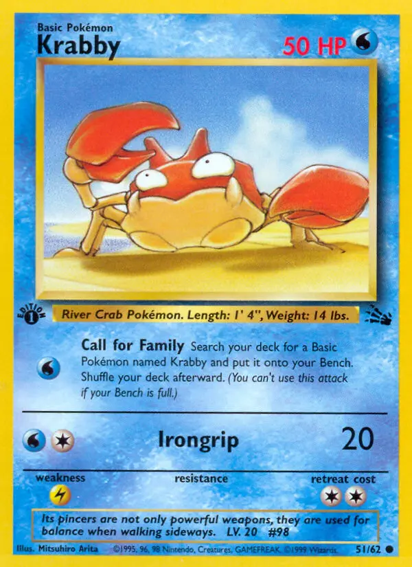 Krabby 51 card from Fossil