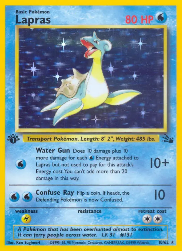 Lapras 10 card from Fossil