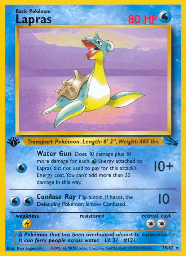 Lapras 25 card from Fossil