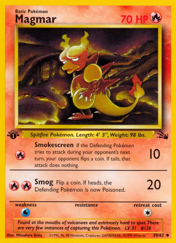 Magmar 39 card from Fossil