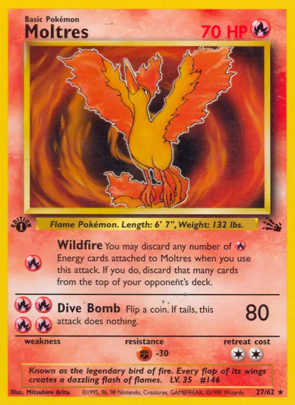 Moltres 27 card from Fossil