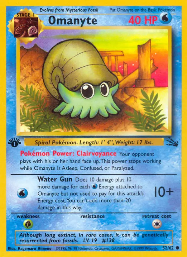 Omanyte 52 card from Fossil