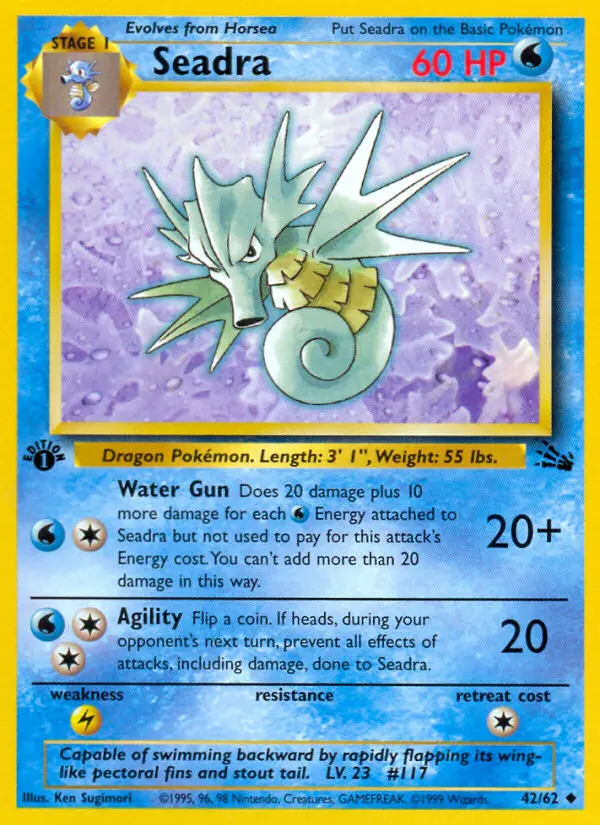 Seadra 42 card from Fossil