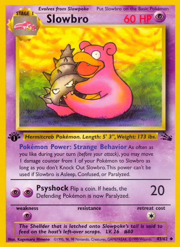 Slowbro 43 card from Fossil