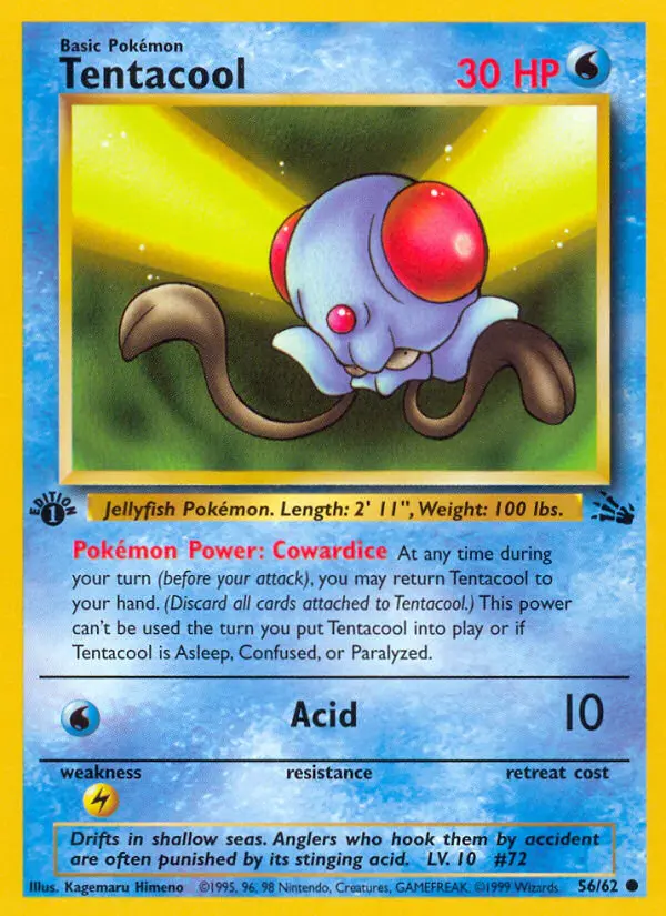Tentacool 56 card from Fossil