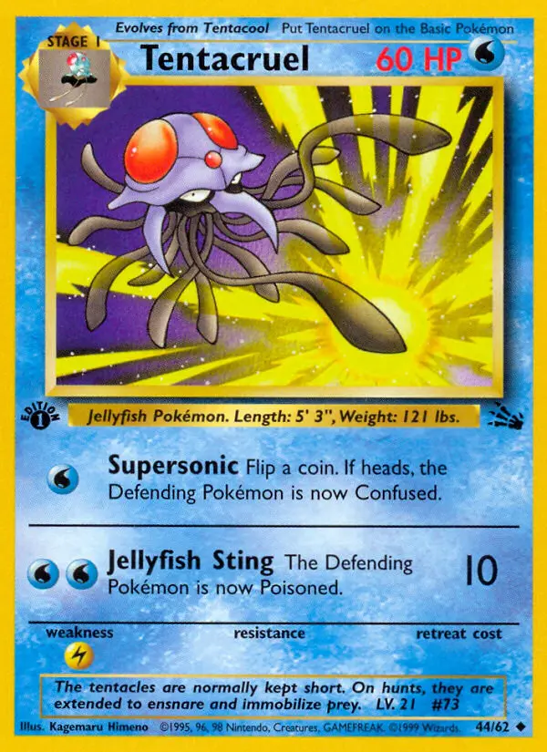 Tentacruel 44 card from Fossil