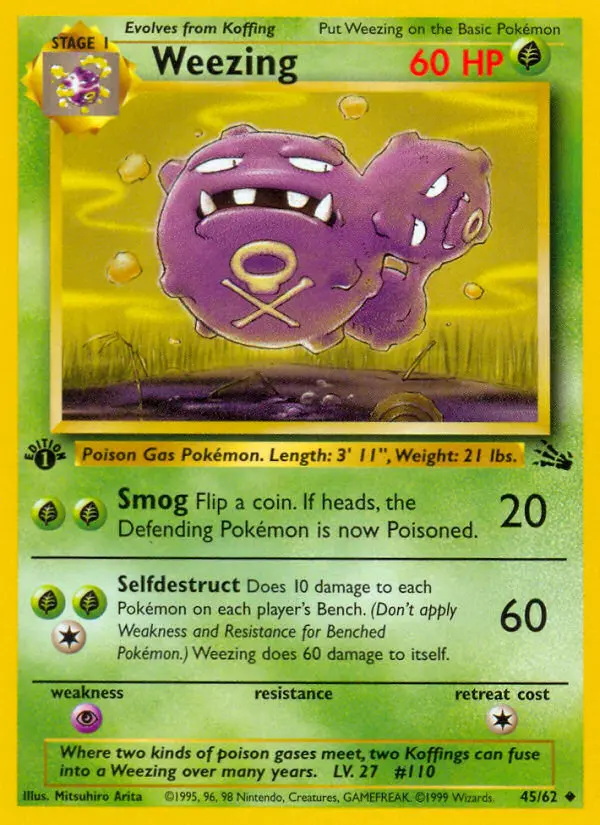 Weezing 45 card from Fossil