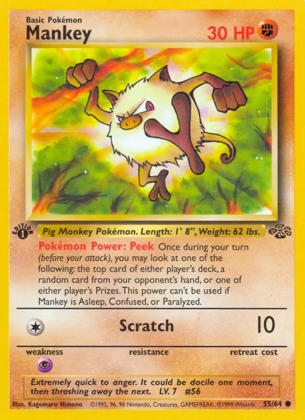 Mankey 55 card from Jungle