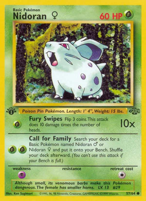 Nidoran ♀ 57 card from Jungle