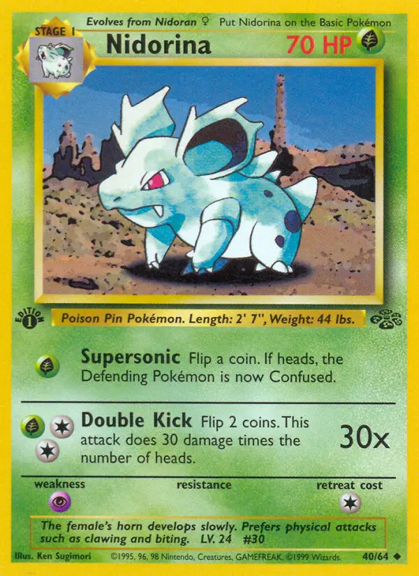 Nidorina 40 card from Jungle
