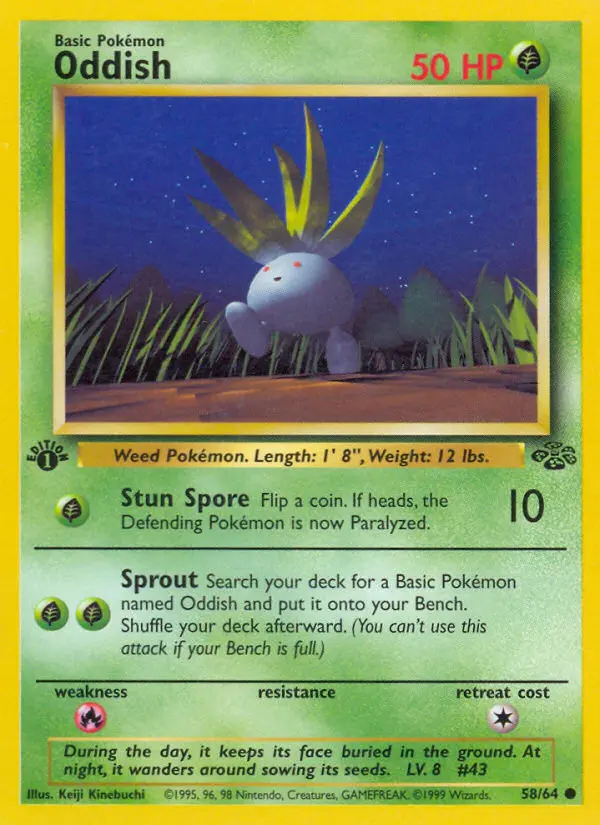 Oddish 58 card from Jungle
