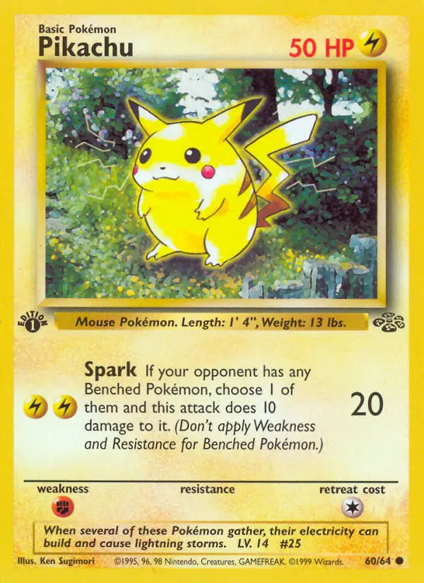 Pikachu 60 card from Jungle