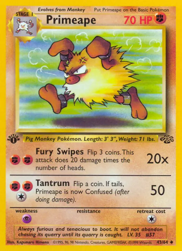 Primeape 43 card from Jungle