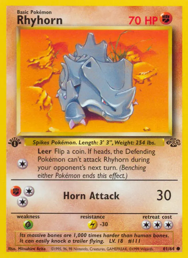 Rhyhorn 61 card from Jungle