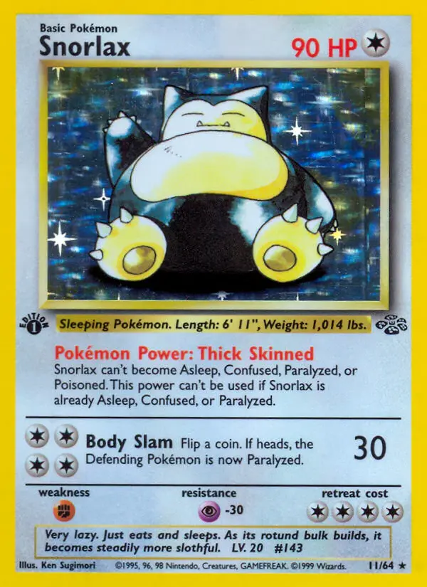 Snorlax 11 — the most expensive Jungle card