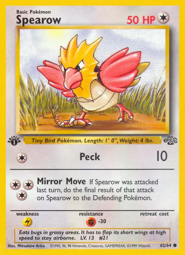Spearow 62 card from Jungle
