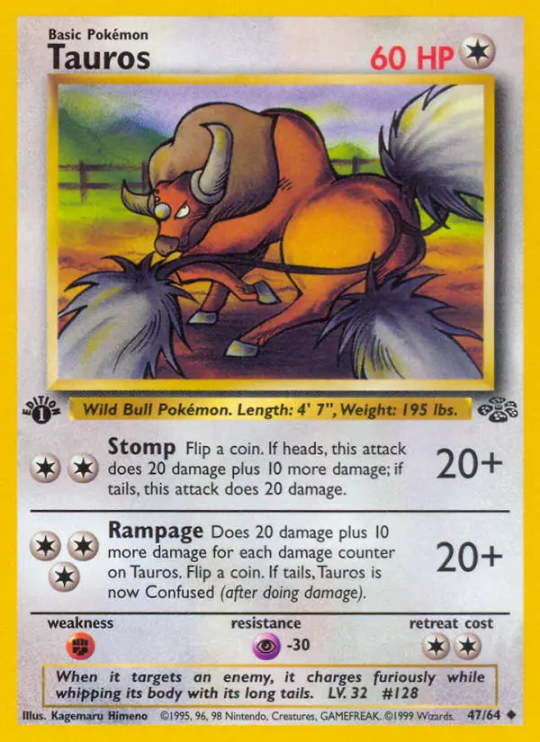 Tauros 47 card from Jungle