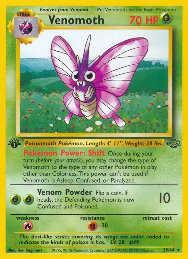 Venomoth 29 card from Jungle