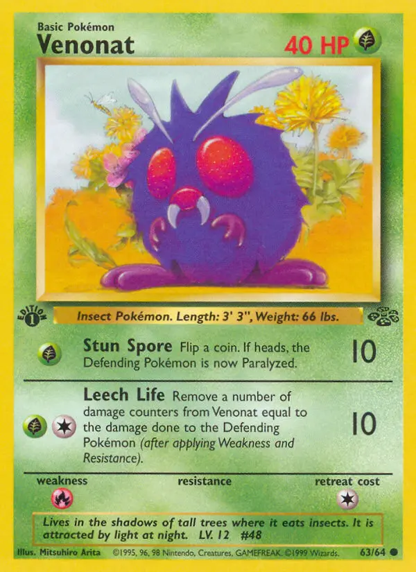 Venonat 63 card from Jungle