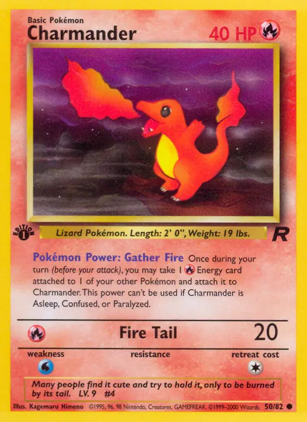 Charmander 50 card from Team Rocket