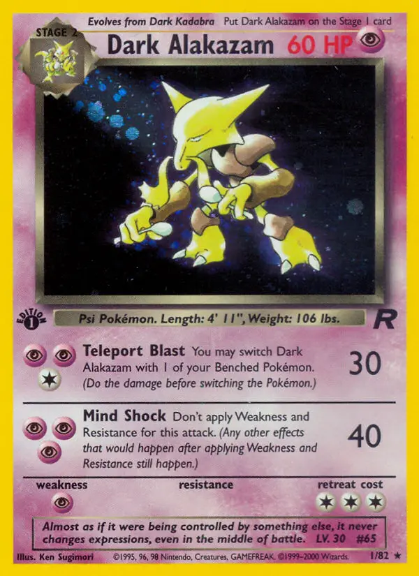 Dark Alakazam 1 card from Team Rocket