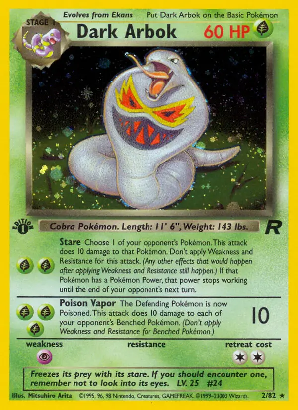 Dark Arbok 2 card from Team Rocket