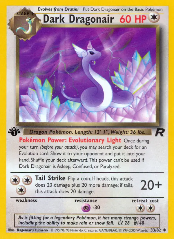 Dark Dragonair 33 card from Team Rocket