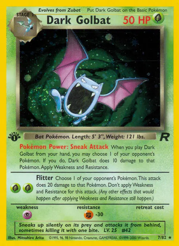 Dark Golbat 7 card from Team Rocket