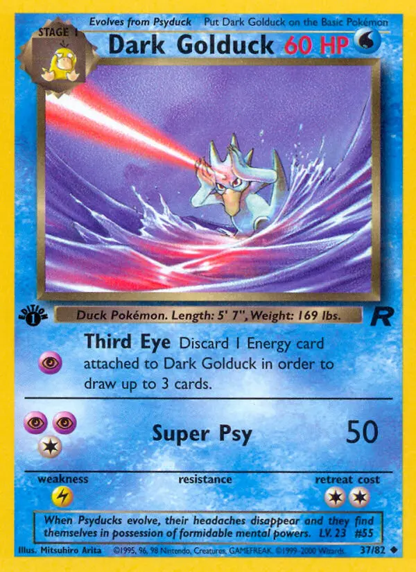 Dark Golduck 37 card from Team Rocket