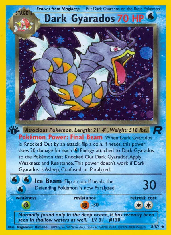 Dark Gyarados 8 card from Team Rocket