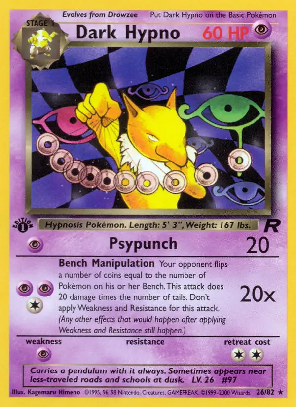 Dark Hypno 26 card from Team Rocket