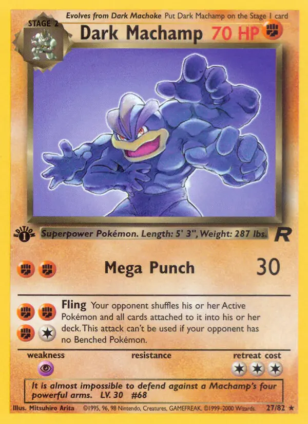 Dark Machamp 27 card from Team Rocket