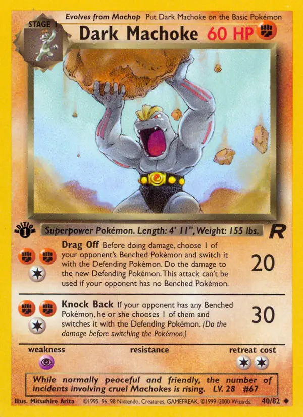 Dark Machoke 40 card from Team Rocket