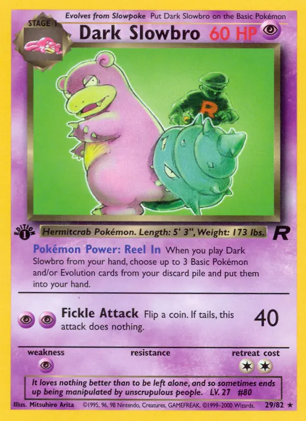 Dark Slowbro 29 card from Team Rocket
