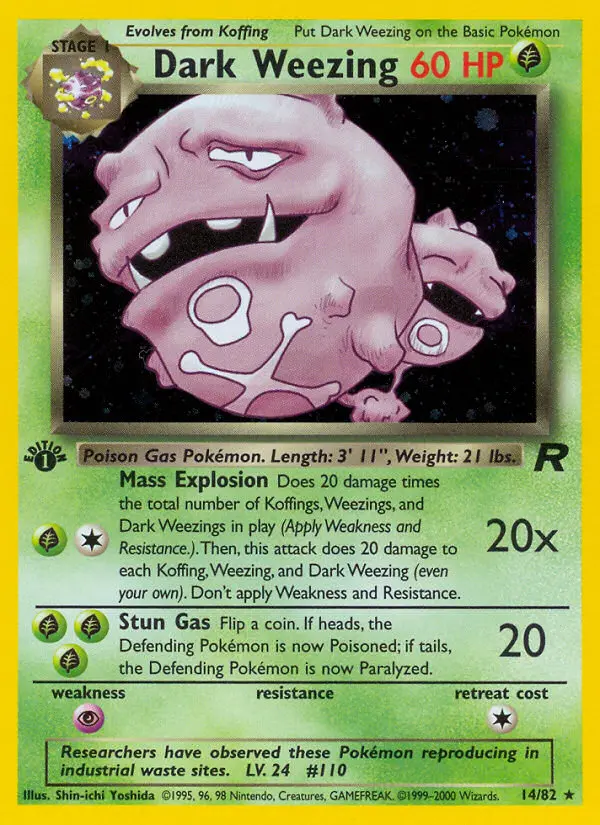 Dark Weezing 14 — the most expensive Weezing card