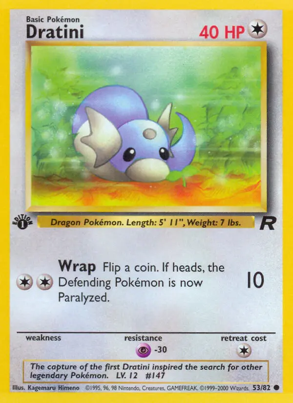 Dratini 53 card from Team Rocket
