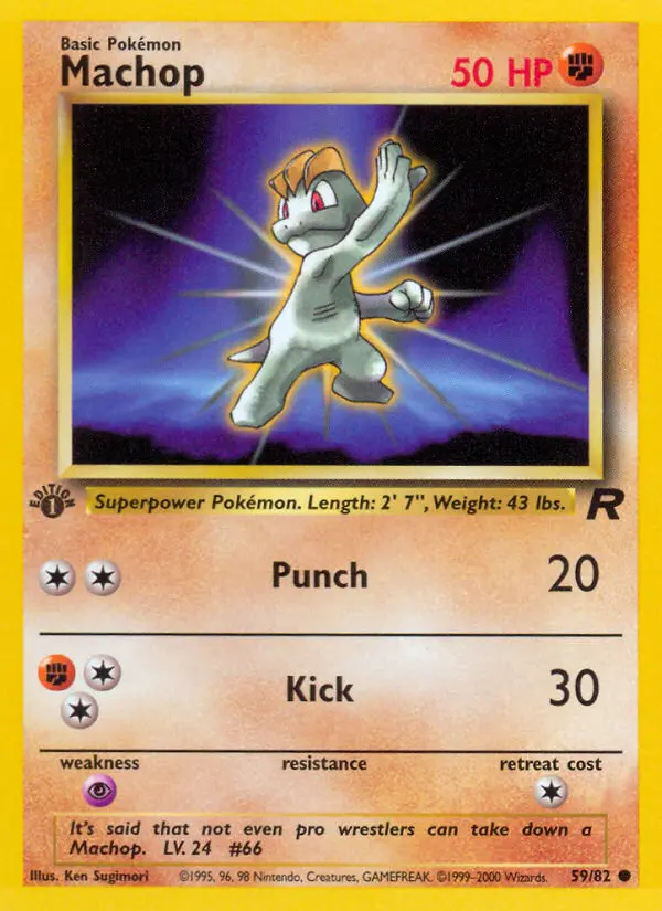 Machop 59 card from Team Rocket