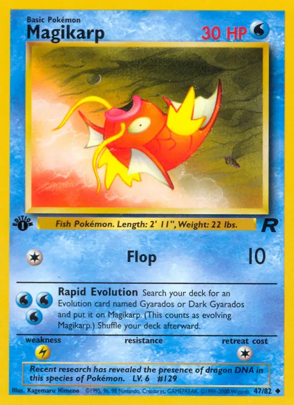 Magikarp 47 card from Team Rocket