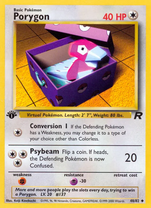 Porygon 48 card from Team Rocket