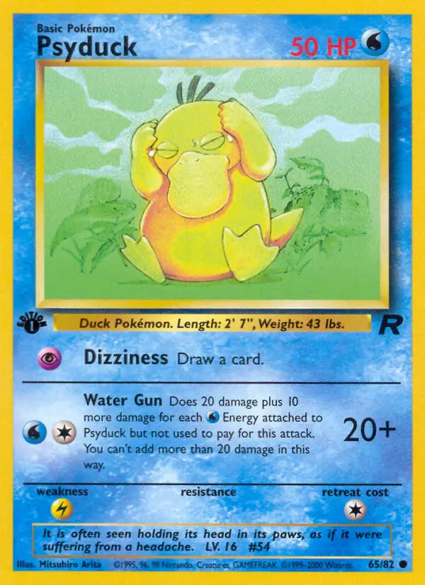 Psyduck 65 card from Team Rocket