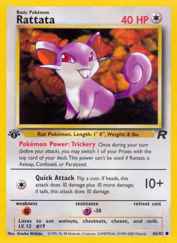 Rattata 66 card from Team Rocket