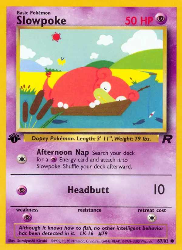 Slowpoke 67 card from Team Rocket