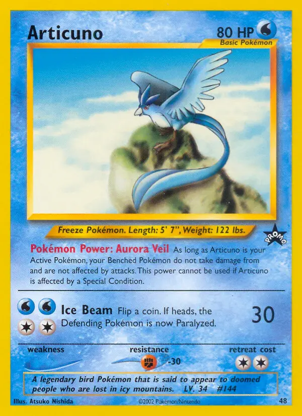 Articuno 48 card from Wizards Black Star Promos