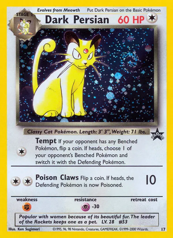 Dark Persian 17 card from Wizards Black Star Promos