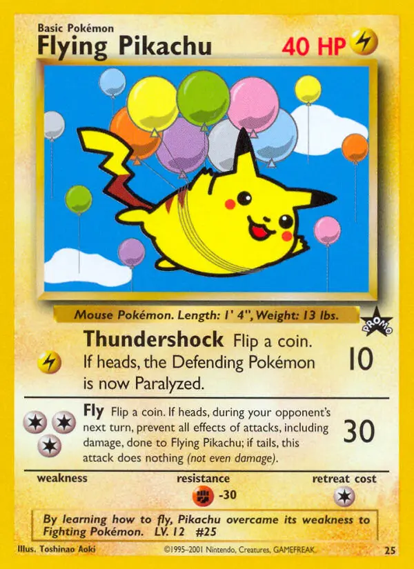 Flying Pikachu 25 — Wizards Black Star Promos 25, Normal finish