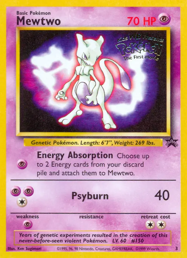 Mewtwo 3 card from Wizards Black Star Promos