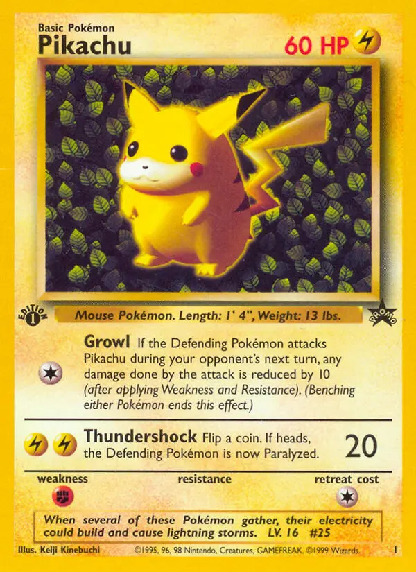 Pikachu 1 card from Wizards Black Star Promos
