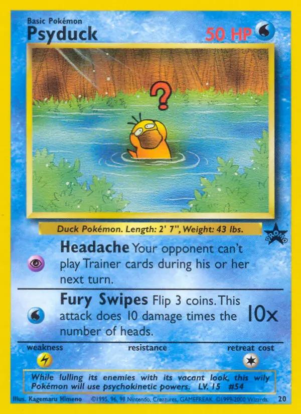 Psyduck 20 card from Wizards Black Star Promos
